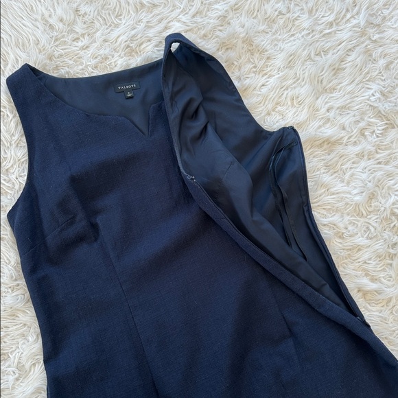 Talbots navy blue beaded embroidered fish sheath dress 8 - Picture 9 of 14